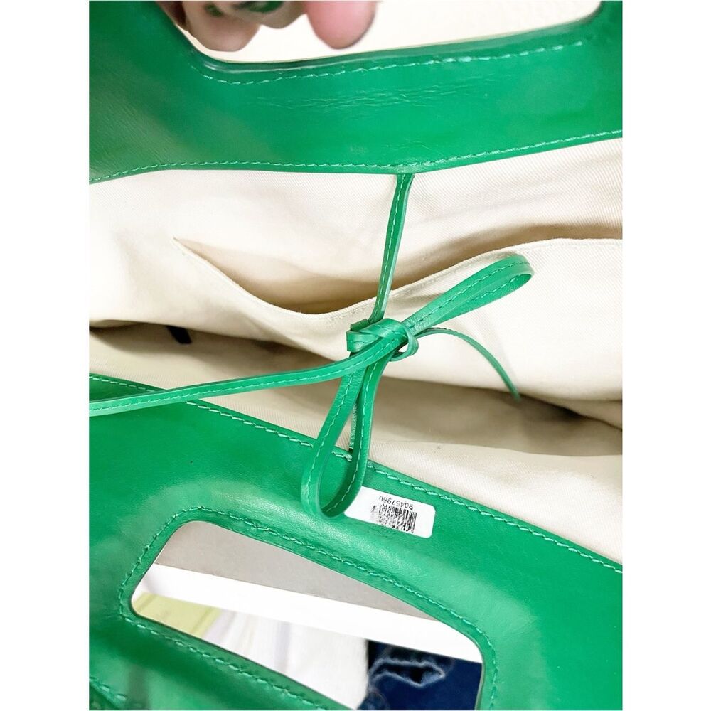 Maje Striped Raffia Basket Bag in the "Casino Green" Summer Stripe Beach Bag - Picture 9 of 13